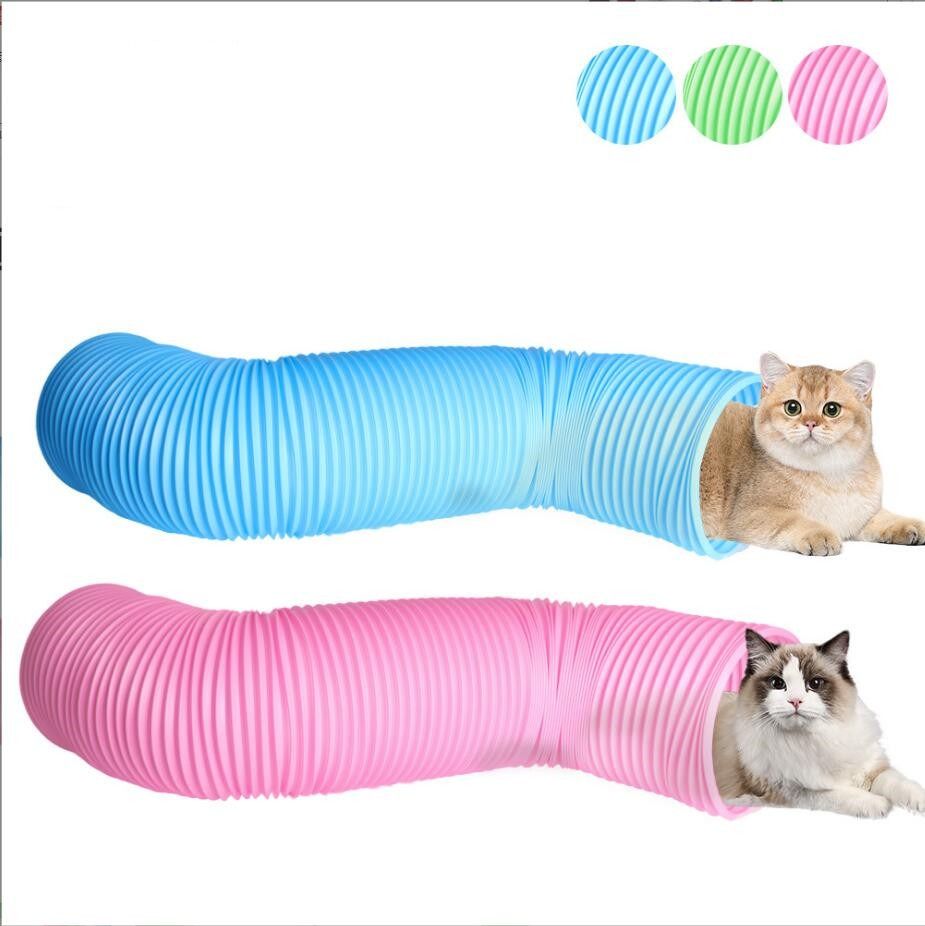 Plastic Cat Tunnel Kitty Guinea Pig Tube Animals Hiding Toy Agility ...