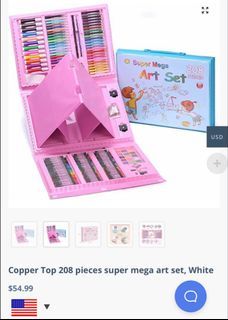 Wholesale 208Pcs Kids Drawing Kit Cartoon Design Assorted Bright Colors  Multi Purpose Colored Crayon For Coloring Painting Pink From China