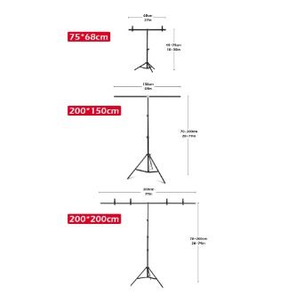 PVC T-shape Background Stand 2 Meter PVC Background Adjustable ...