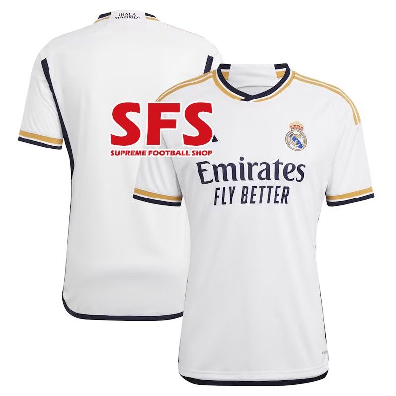 Real Madrid FC 23/24 Jersey (Category: Activewear) located in Singapore. Submitted by supremejerseycollection (Listing ID 1246805203, Image 1). Description: Option to customize your football jersey with an extra $5 - Add your own name and jersey number Sizes vary from S-5XL 3XL onwards (extra $3) Jersey without customization $25 (BNIB) All kits available! Free shipping takes 5 to 9 business days! No refund and no cancellation once paid! My loss i