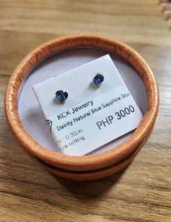 (Repriced) Blue sapphire earrings in White gold setting