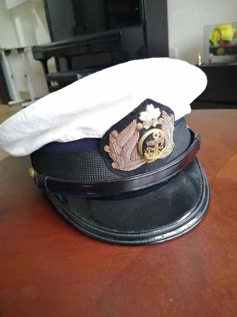Reproduction WW2 Imperial Japanese navy officer's peaked visor cap, Men ...