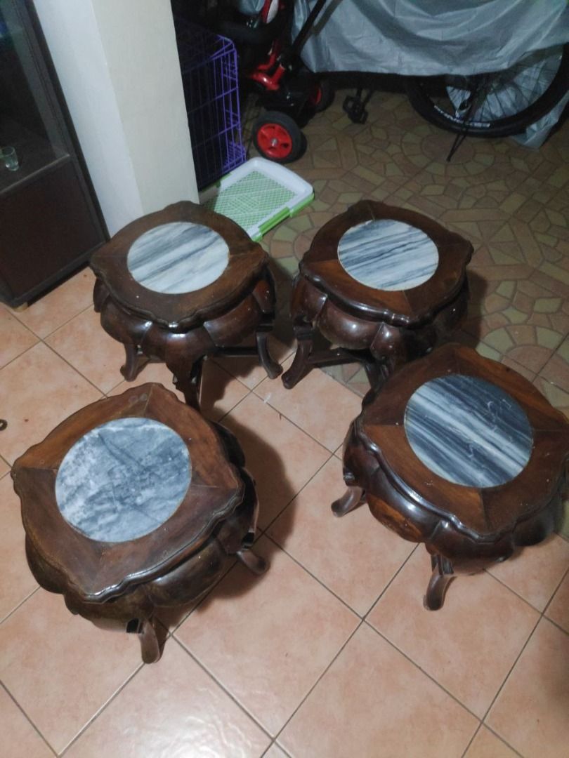 Rosewood Round Tea Table with stools (Category: Tables & Sets) located in Las Pinas. Submitted by daryl.m. (Listing ID 1246804491, Image 2). Description: Chinese carved rosewood tea table w/ 4 stools. Please Note Minor sign of usage but still presentable.