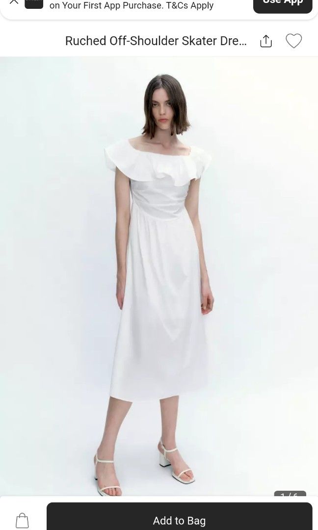 White off the shoulder skater dress hotsell
