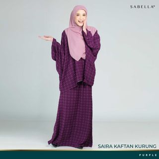 Sabella baju kurung kaftan batwing ironless