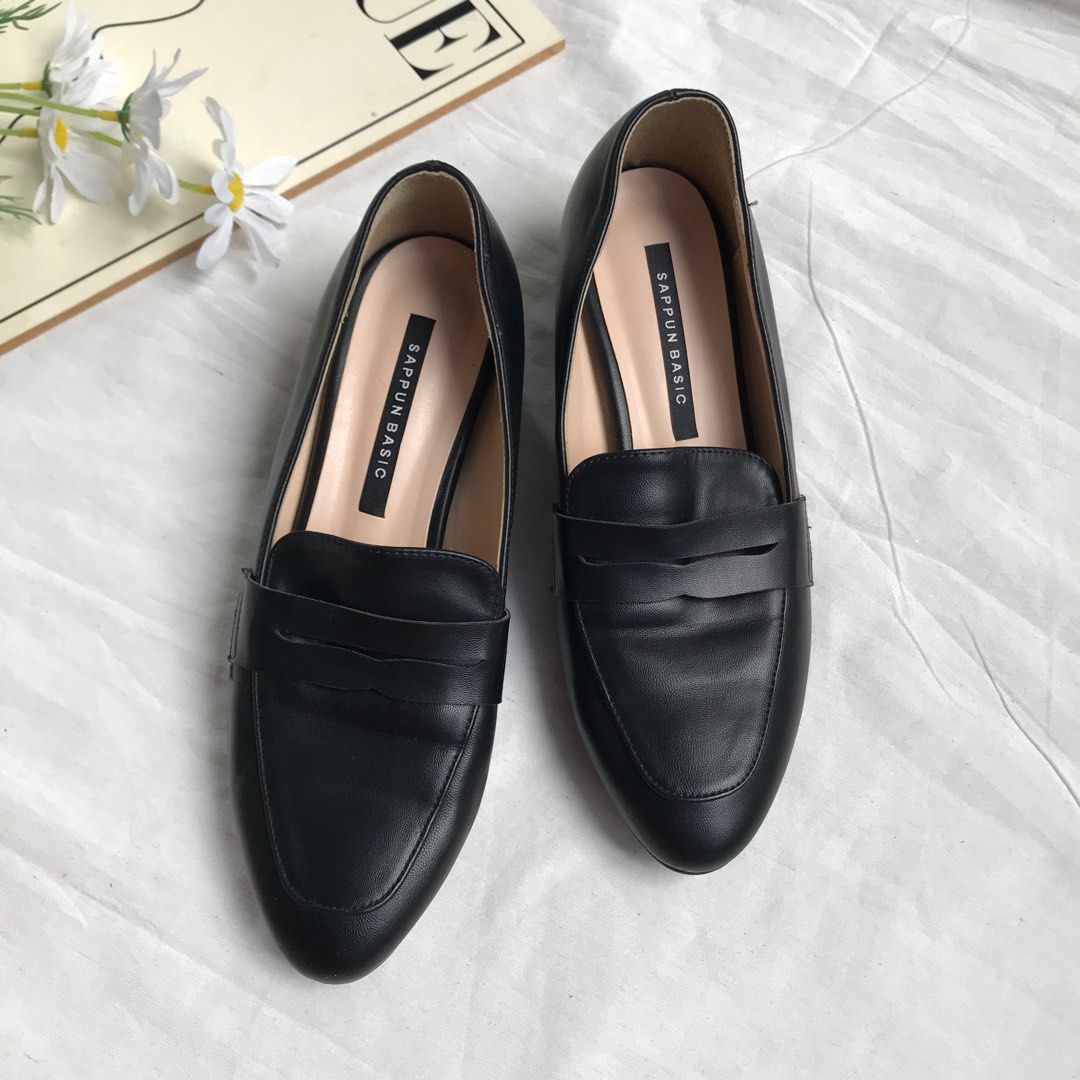 SAPPUN BASIC Korea Leather Loafers 1009, Fesyen Wanita, Sepatu