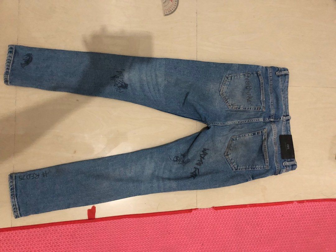 celana skinny ripped jeans zara man, Fesyen Pria, Pakaian , Bawahan di