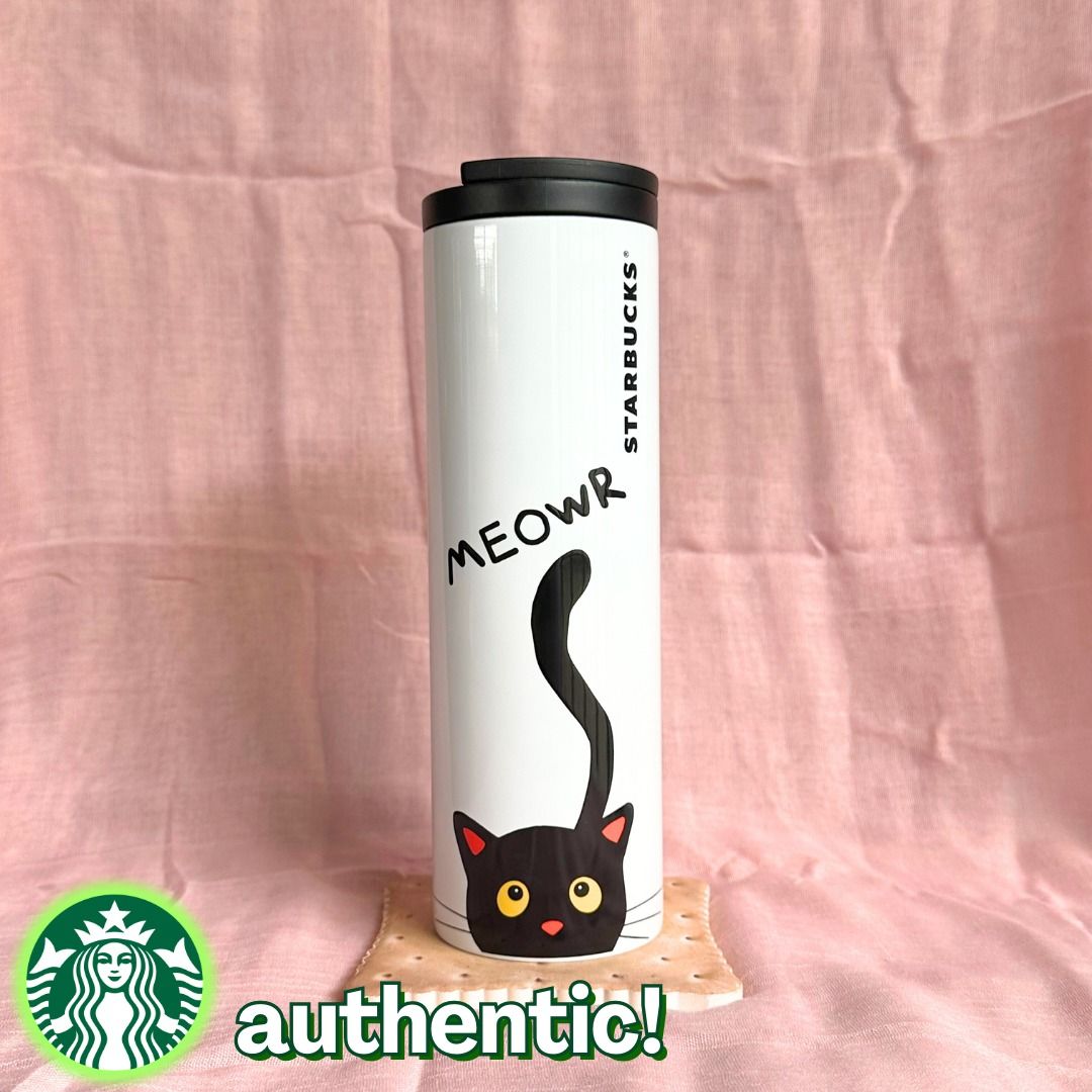 **RESERVED** Starbucks Insulated Black Cat Tumbler, Furniture & Home
