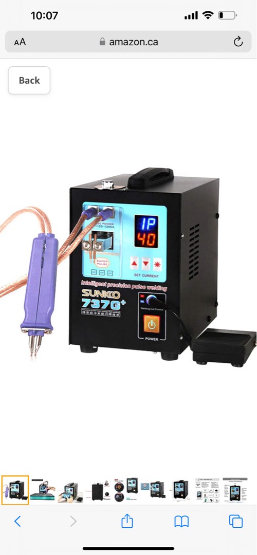 SUNKKO 737G+ 4.3KW High Power Spot Welding Machine For 18650 Batteries ...