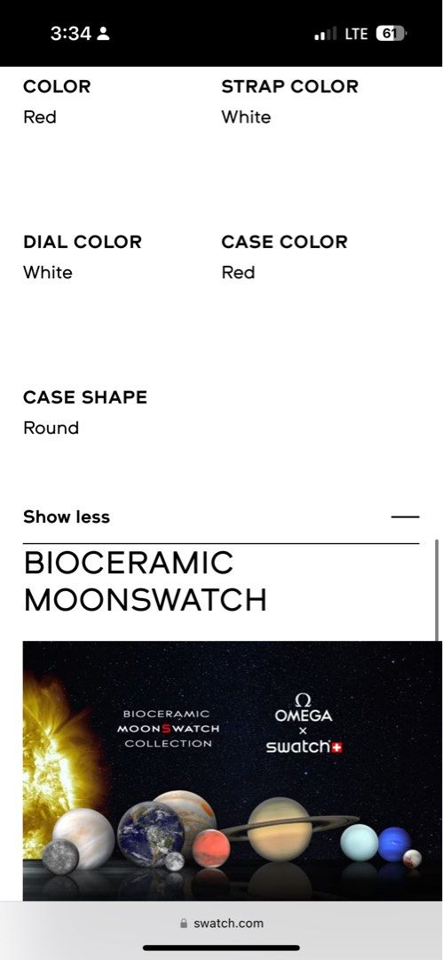 Swatch Omega Mission to Mars, Women's Fashion, Watches