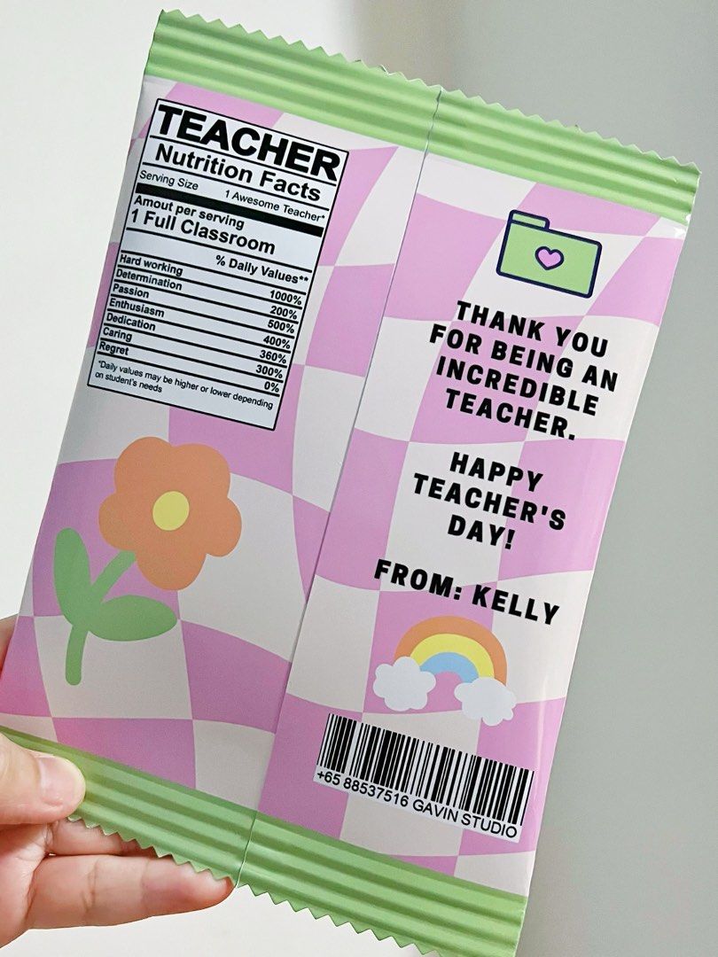 Teacher’s Day Gift! Customised Chip Bag Goodie Bag Teacher Day