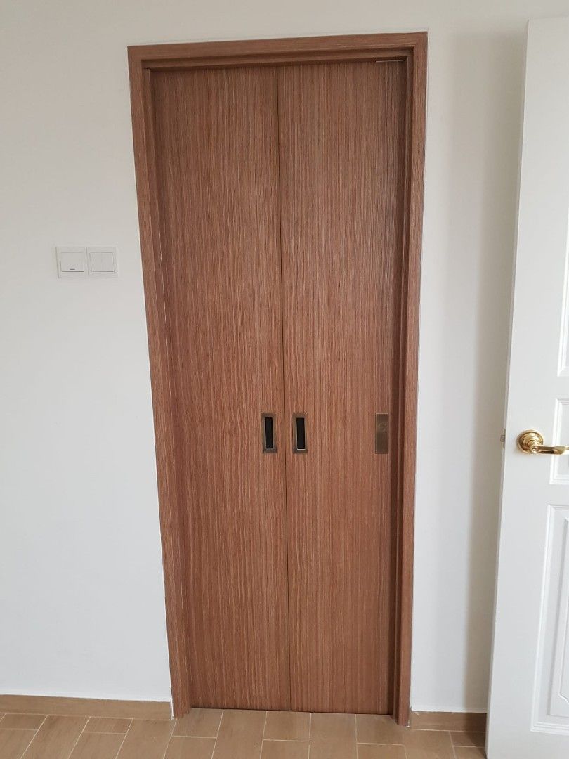 Toilet Pvc laminate bifold door, Furniture & Home Living, Bathroom