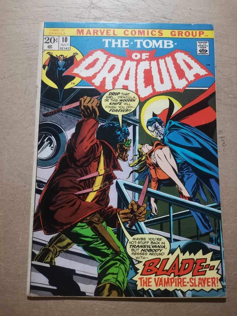 TOMB OF DRACULA #10 - First appearance Blade (Category: Comics & Manga) located in Pasig City. Submitted by jax.teller (Listing ID 1246812424, Image 1). Description: Comic is stored in mylite. Grade should be FN- to FN+ Complete pages Pm me for more inquiries.