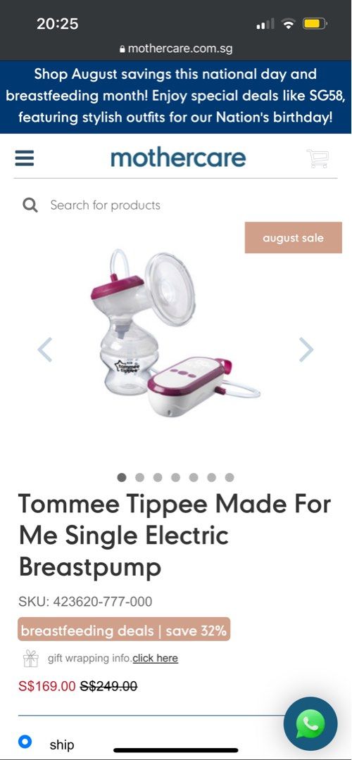 Tommee tippee electric breast pump mothercare sales
