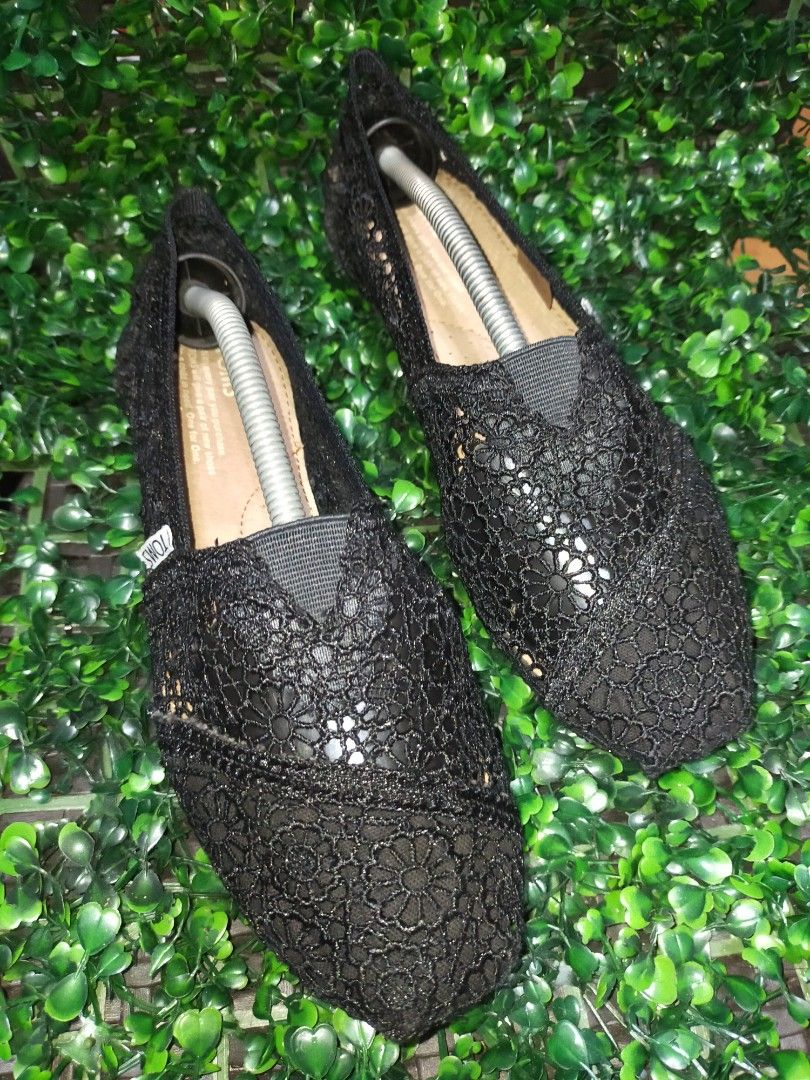 Black crochet toms online