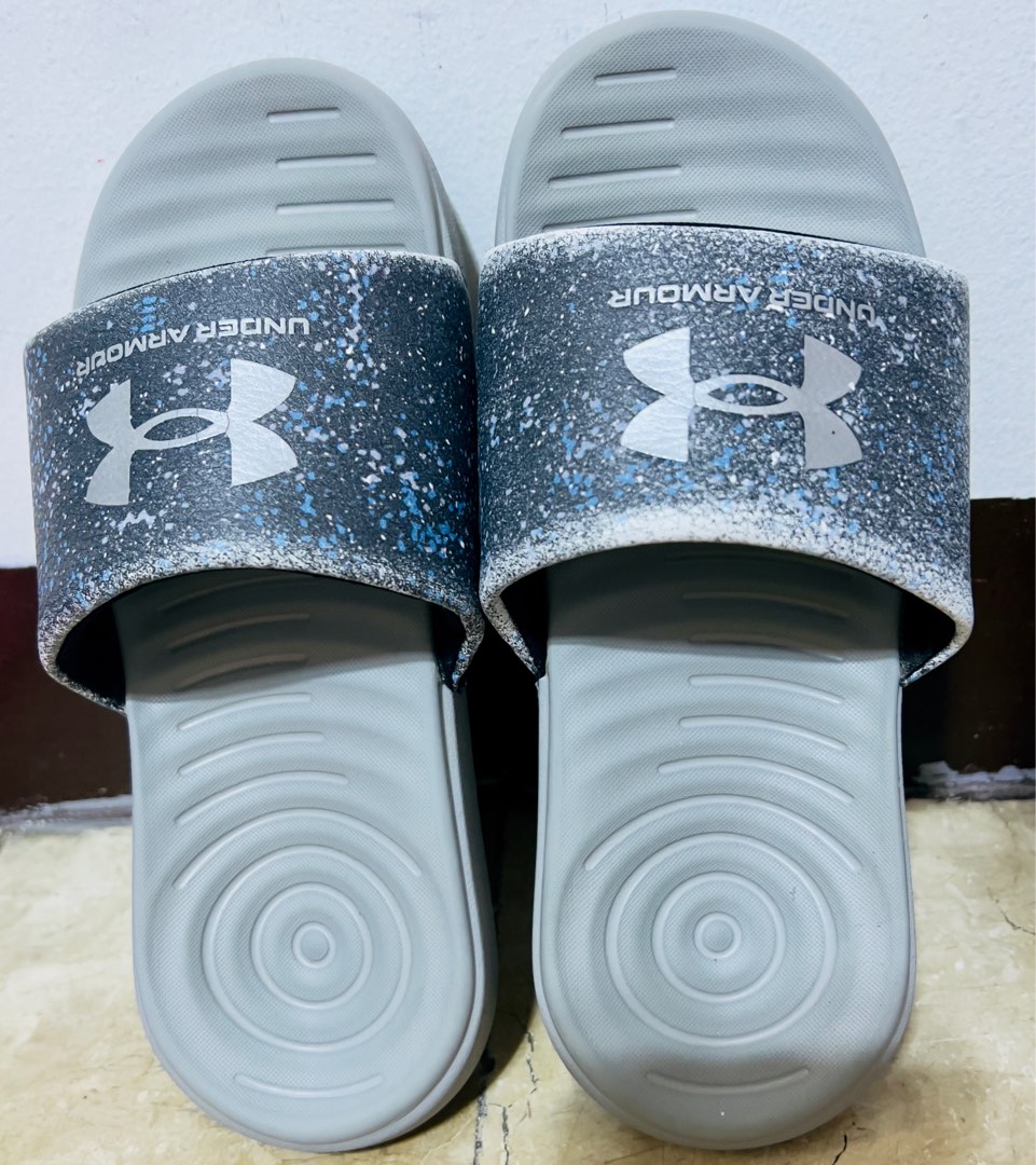 blue under armour slides