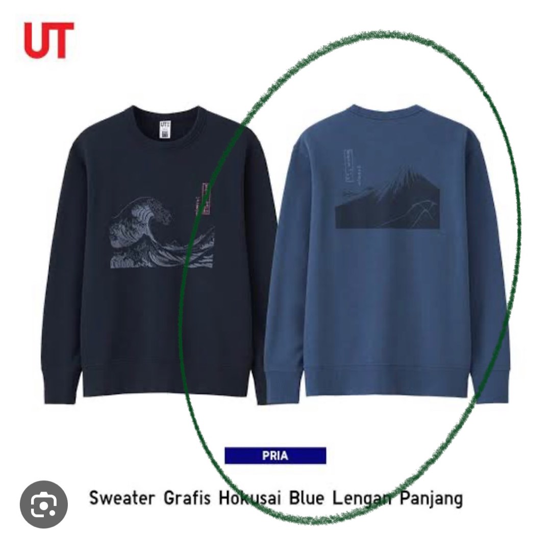 Uniqlo hokusai blue sweatshirt hotsell