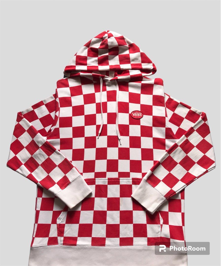 Red vans best sale checkered hoodie