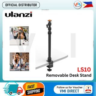 Vijim by Ulanzi LS10 Adjustable Removable Desk Stand with Stable Padded C-Clamp and 360 Degree Ball Head for Smartphone and Camera Vlogging Streaming VMI Direct