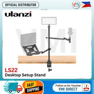Vijim by Ulanzi LS22 Multifunction Desktop Setup Stand with Dual Boom Arm Support VMI Direct