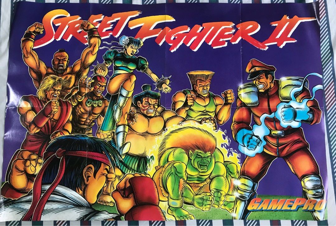 Vintage 90s Street Fighter 2 Fold Out Poster By Gamepro Video Gaming Gaming Accessories In 