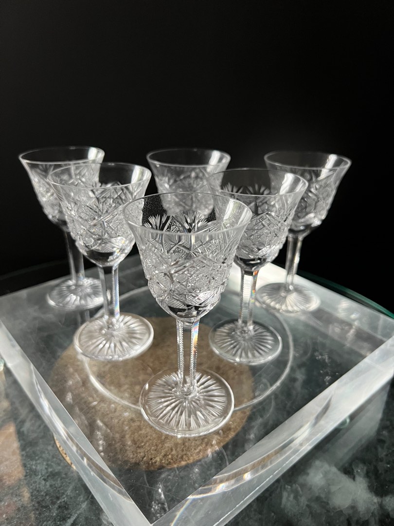 Vintage Acid Etched Gold Rimmed Sherry / Port Glasses | Cynthia Findlay - View #5