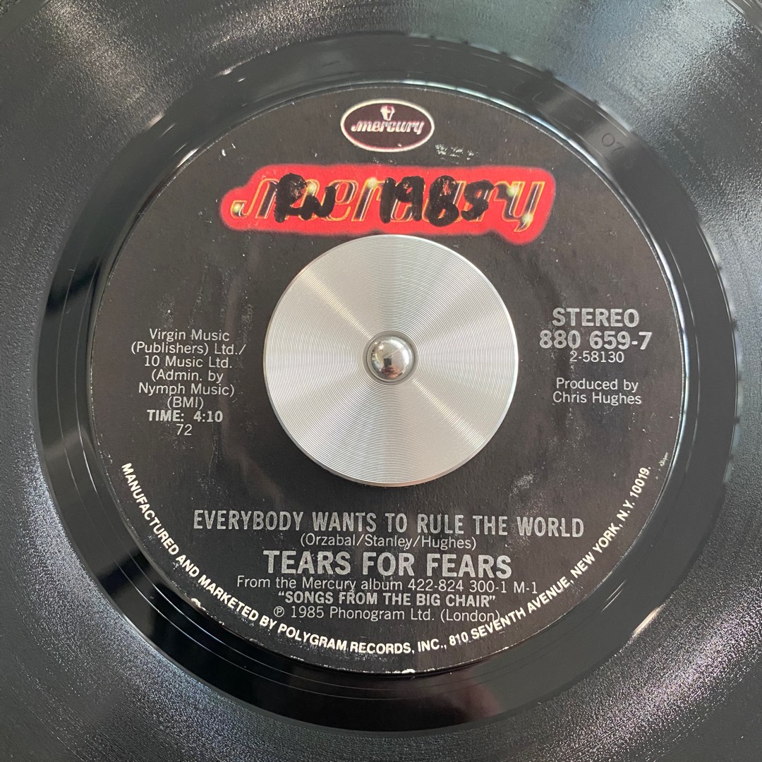 Tears For Fears – Everybody Wants To Rule The World (1985, Vinyl