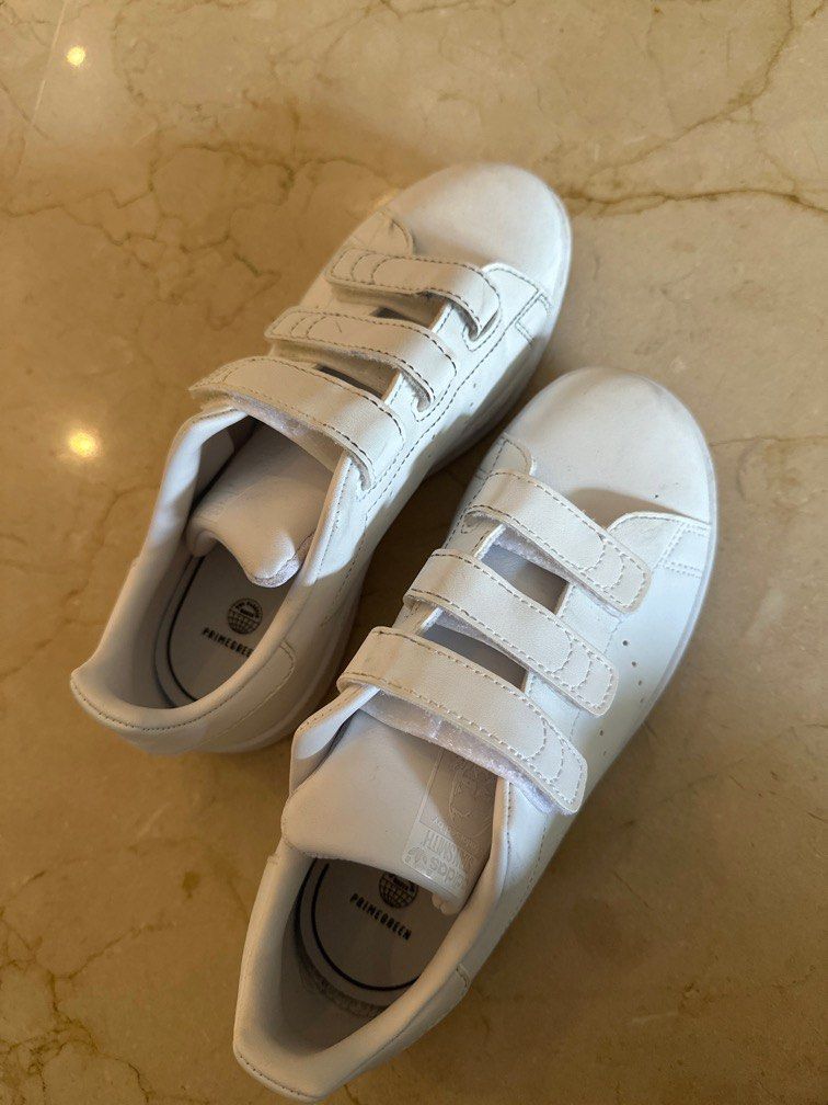 Adidas white school shoes with laces top