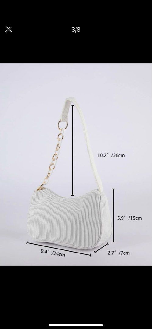 White shoulder bag with chain Women s Fashion Bags Wallets