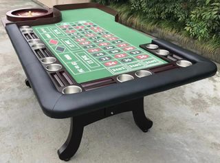 Wooden Poker Table with 18 inches roulette