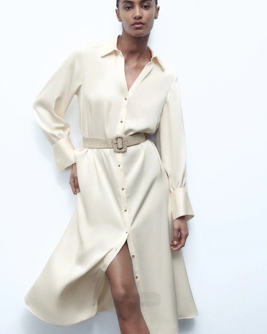 Satin shirt dress zara 2025