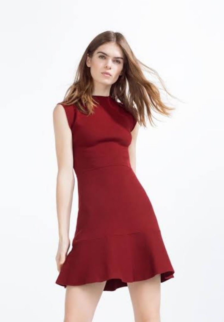 knit cocktail dress No Other Way Rust Ribbed Knit Bodice Short Sleeve Maxi Dress main image 1
