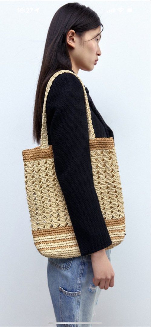 Zara plaited tote bag store