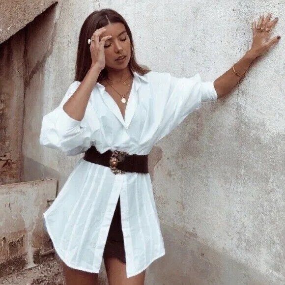 Pleated shirt dress zara sales