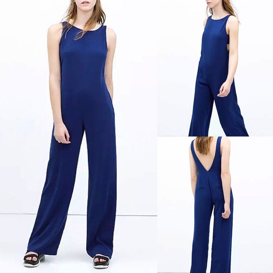 Royal blue jumpsuit zara shop