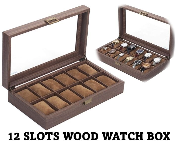 12 Slots Wood Watch Box 12 Slots Wooden Watch Box Watch Case