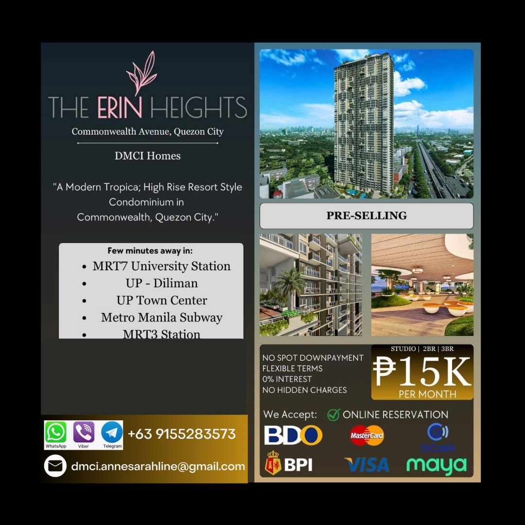 3BEDROOM 79SQM CONDO IN QUEZON CITY NEAR MRT7 TANDANG SORA, UPTOWN