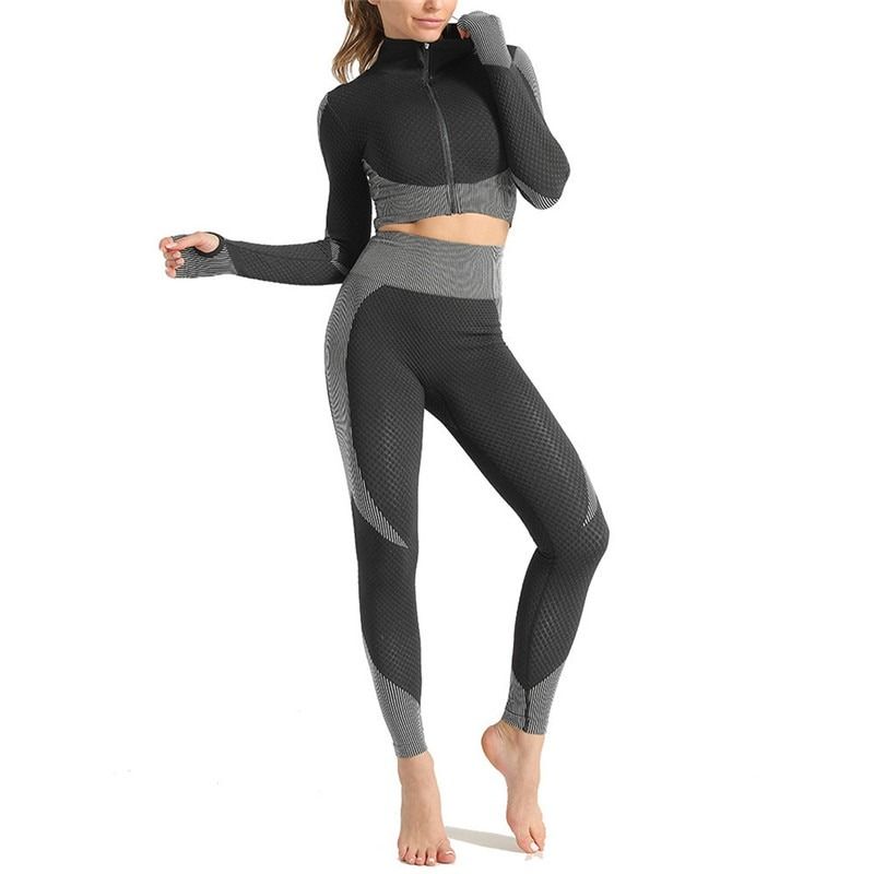 Women Gym Fitness Clothing Seamless Yoga Set Yoga Suit Sportswear Female  Workout Leggings Top Sport Clothes Training Suit