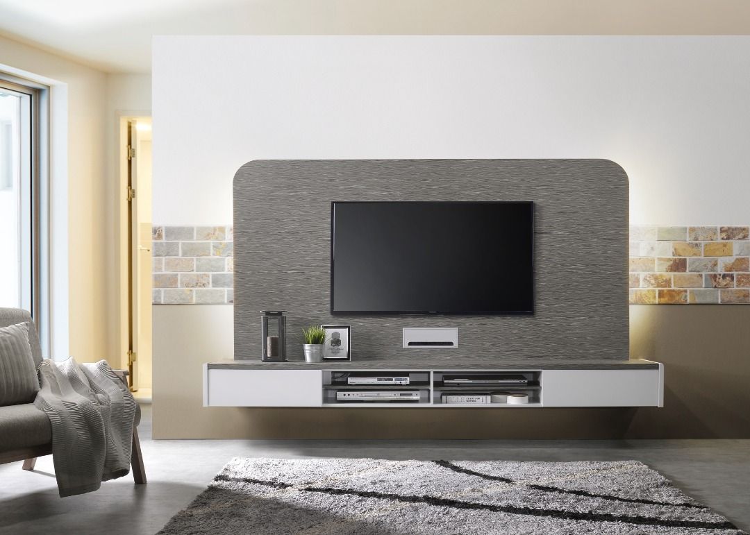 6FT TO 8FT FEATURE WALL + TV CONSOLE WITH CABINETS, Furniture & Home ...