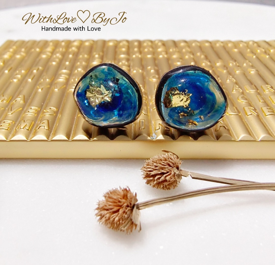 Resin art earrings on sale