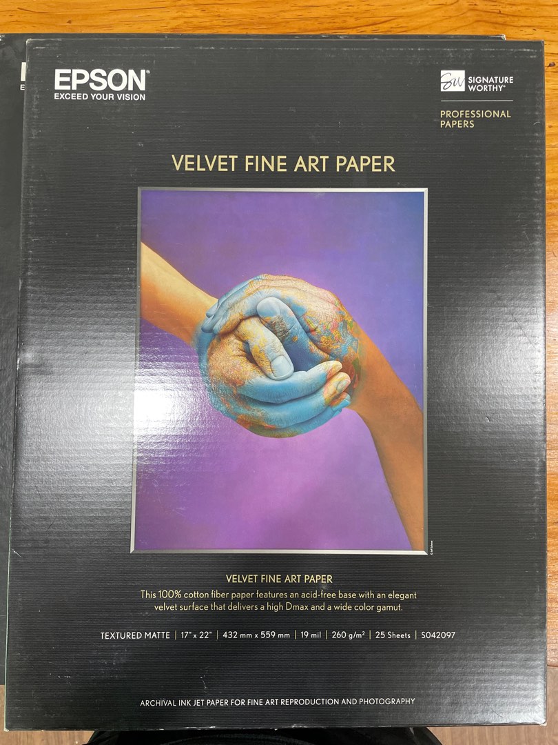 A2 Epson Velvet Fine Art Paper, Hobbies  Toys, Stationery  Craft,  Stationery  School Supplies on Carousell