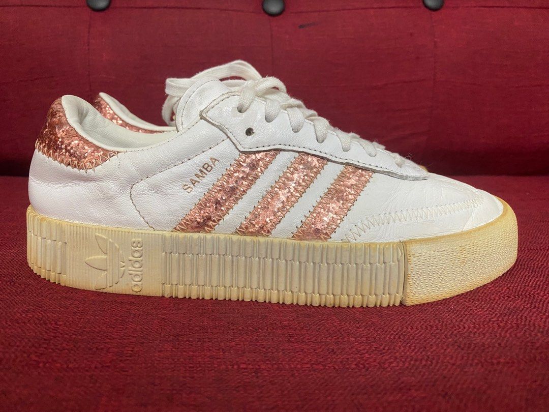 adidas gazelle silver green womens adidas Juniors' Sambae White / Clear Pink