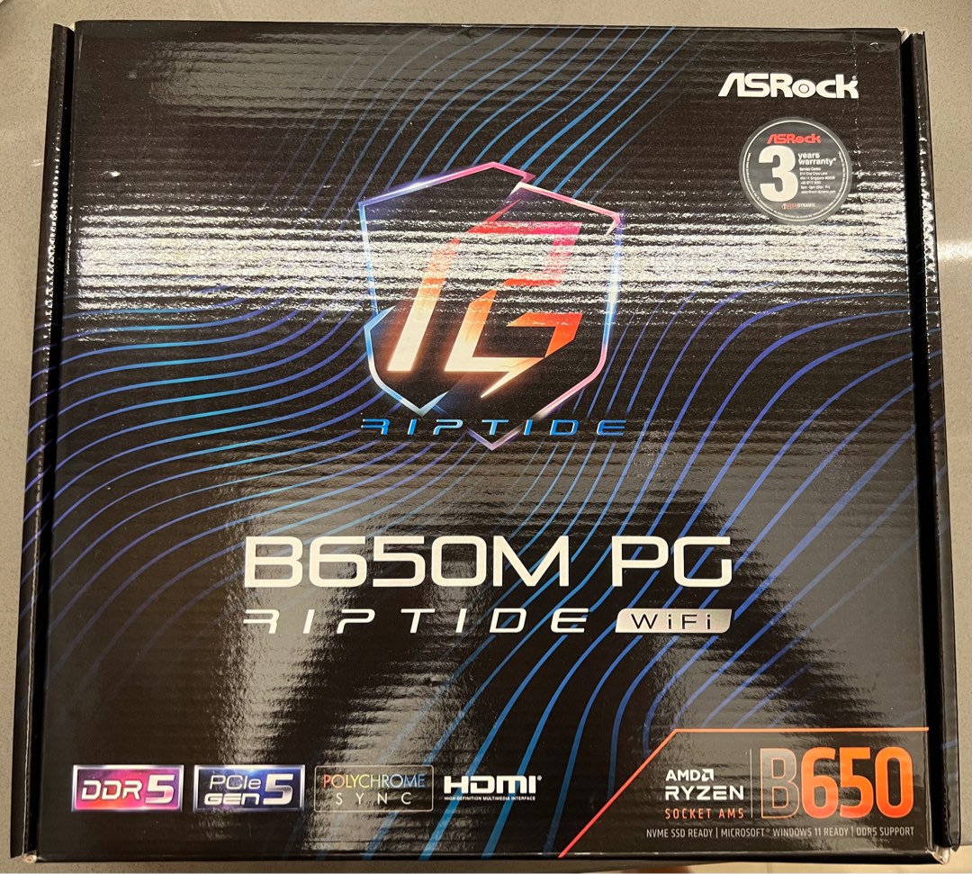 Asrock B650m PG Riptide Wifi, Computers & Tech, Parts & Accessories ...
