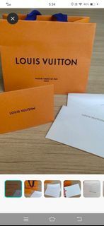 NEW Authentic LOUIS VUITTON Logo Orange Gift Tag w/ Note Card Envelope 