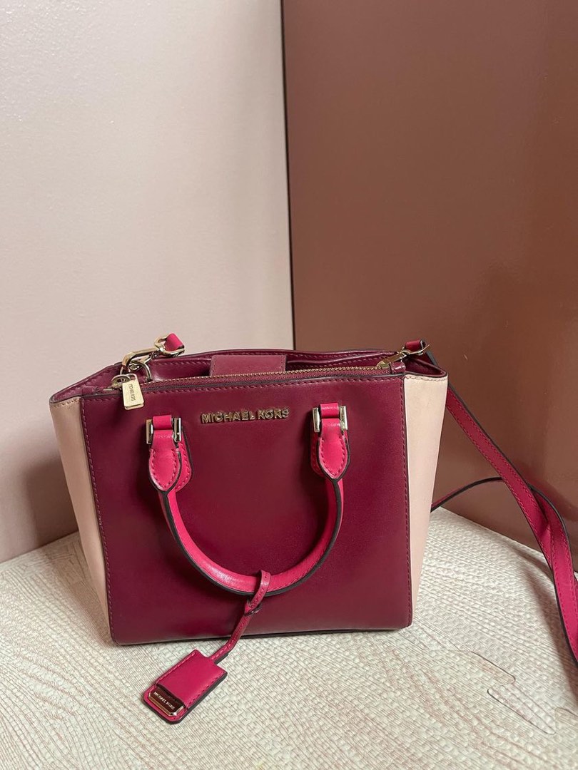 Michael Kors Red Carolyn Leather Tote Bag