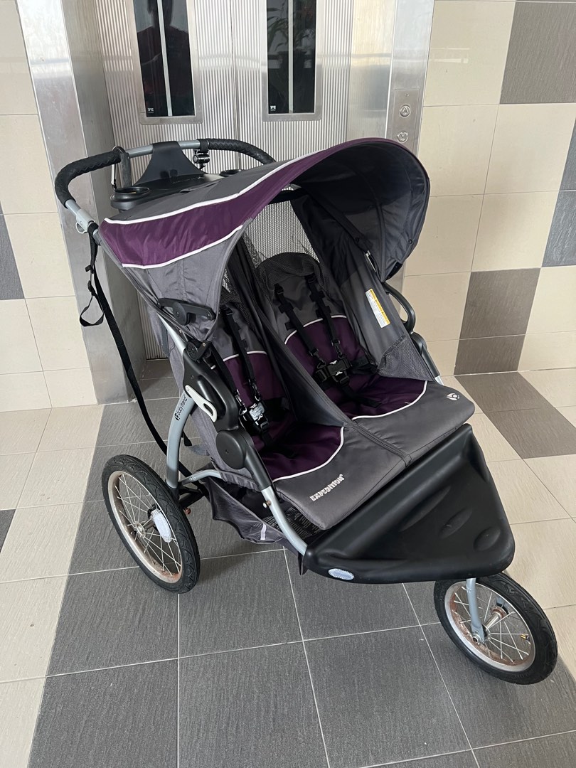 Baby Trend Expedition Double Jogger Stroller Purple Babies
