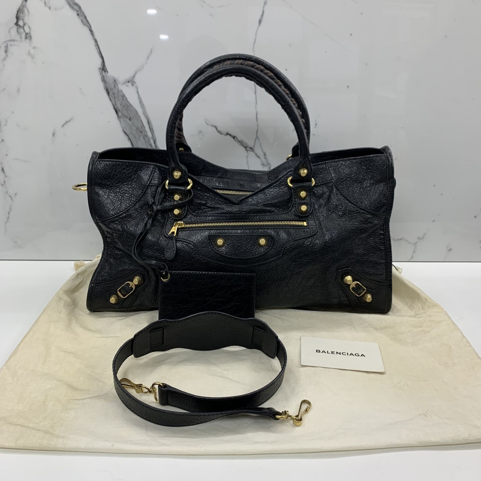 BALENCIAGA 282009 BLACK GIANT PART TIME 2WAY SHOULDER BAG