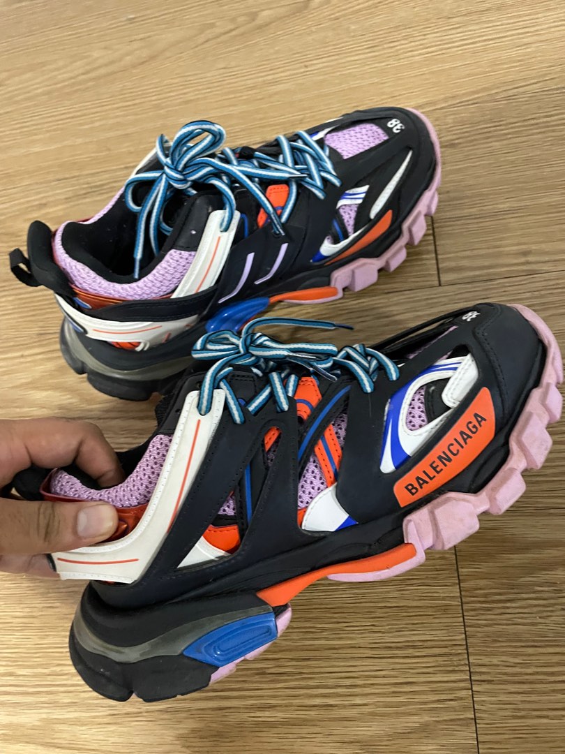 Balenciaga track sneakers black orange pink hot sale