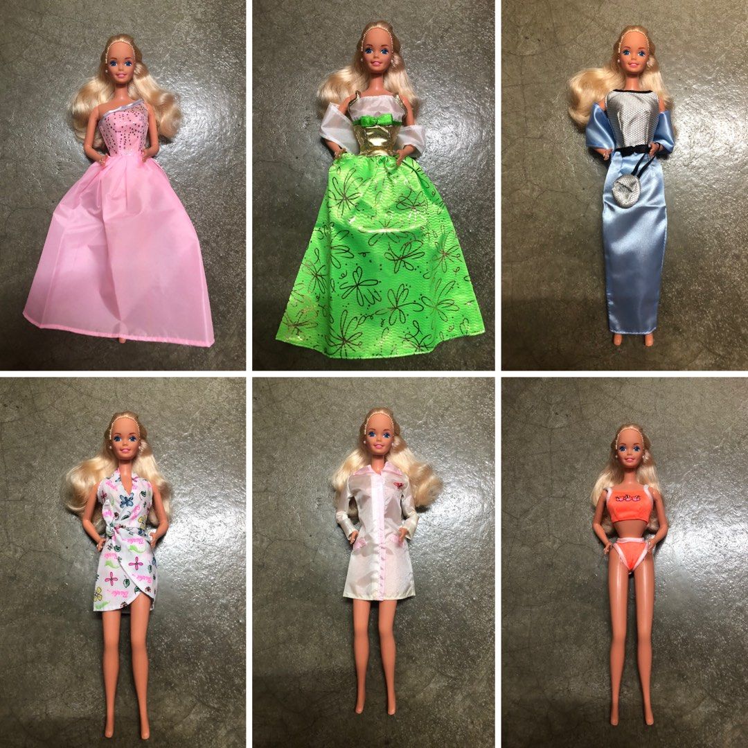 navy blue dress for baby girl 90s Forest Green Barbie Evening Gown- Vintage Barbie Clothes- Fancy Sequin  Beaded Barbie Outfit main image 0