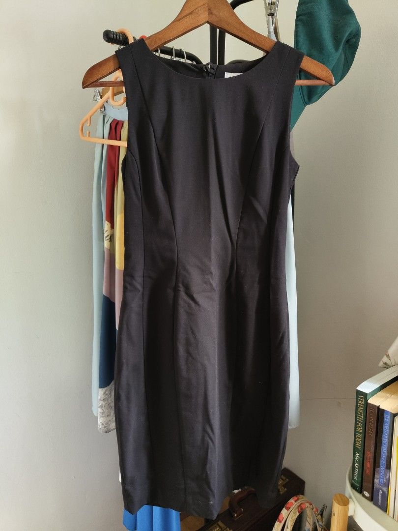 Black fitted work dress hot sale